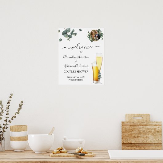 Affiche de bienvenue Mariage Eucalyptus Greenery C (Cuisine)