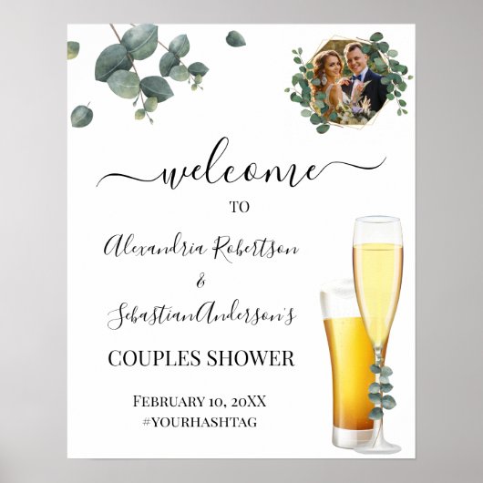 Affiche de bienvenue Mariage Eucalyptus Greenery C (Devant)