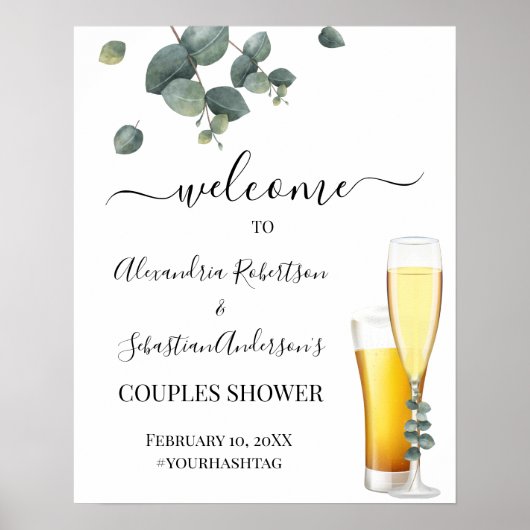 Affiche de bienvenue Mariage Eucalyptus Greenery C (Devant)