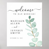 Affiche de bienvenue Mariage Eucalyptus Leaf (Devant)