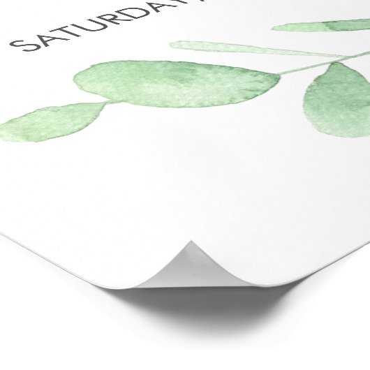 Affiche de bienvenue Mariage Eucalyptus Vert (Coin)