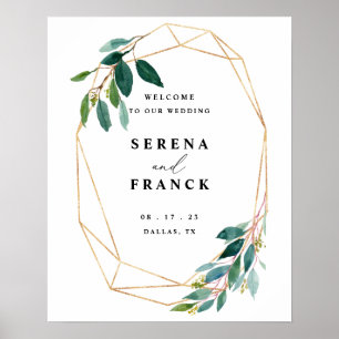 Affiche de bienvenue Mariage Eucalyptus verte, Mar