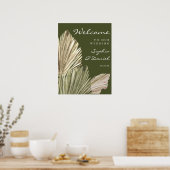 Affiche de bienvenue Mariage Feuille Bohemian Palm (Cuisine)