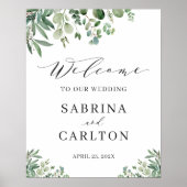 Affiche de bienvenue Mariage Feuille Eucalyptus (Devant)