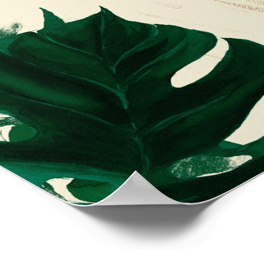 Affiche de bienvenue Mariage Feuille tropicale mod (Coin)