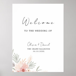 Affiche de bienvenue Mariage fleur sauvage