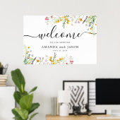 Affiche de bienvenue Mariage fleur sauvage (Bureau à domicile)
