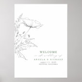 Affiche de bienvenue Mariage Fleur sauvage à main (Devant)