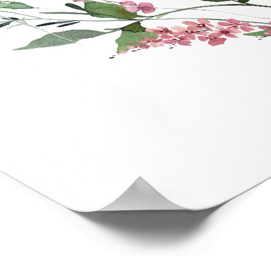 Affiche de bienvenue Mariage Fleur sauvage Dusty (Coin)