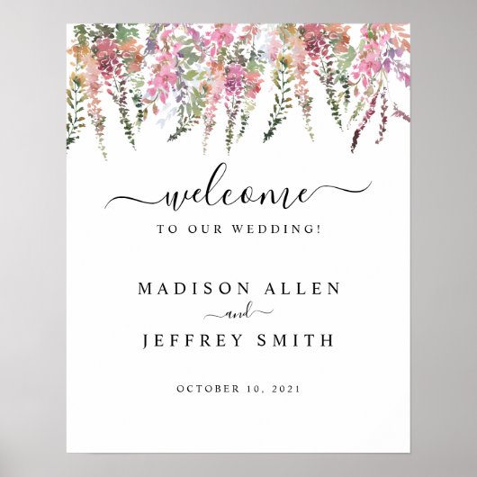 Affiche de bienvenue Mariage Fleur sauvage Spring (Devant)