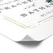 Affiche de bienvenue Mariage floral à cadre d'or b (Coin)