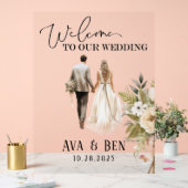 Affiche de bienvenue Mariage floral de mariée et d (Mariage)