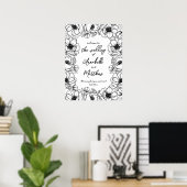 Affiche de bienvenue Mariage floral dessiné à la m (Bureau à domicile)