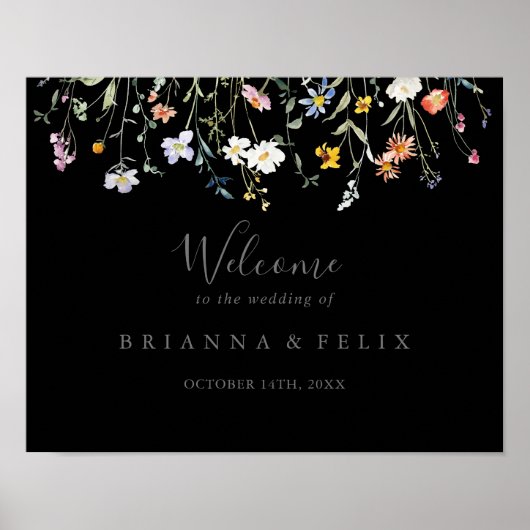 Affiche de bienvenue Mariage Floral Floral Multico (Devant)