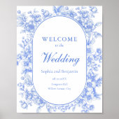 Affiche de bienvenue mariage Floral Quelque chose  (Devant)
