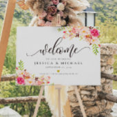 Affiche de bienvenue Mariage floral rustique