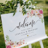 Affiche de bienvenue Mariage floral rustique