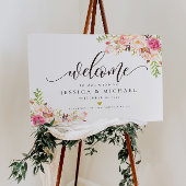 Affiche de bienvenue Mariage floral rustique