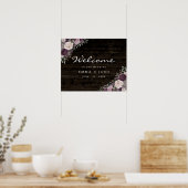 Affiche de bienvenue Mariage floral rustique (Cuisine)