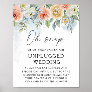 Affiche de bienvenue Mariage florale débranchée