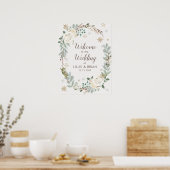 Affiche de bienvenue Mariage florale d'hiver (Cuisine)