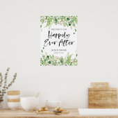 Affiche de bienvenue Mariage florale Heureux toujo (Cuisine)