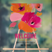 Affiche de bienvenue Mariage florale moderne (Neutre)