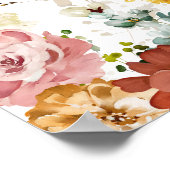 Affiche de bienvenue Mariage florale romantique (Coin)