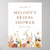 Affiche de bienvenue Mariage florale romantique (Devant)