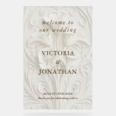 Affiche de bienvenue Mariage florale victorienne (Recto)