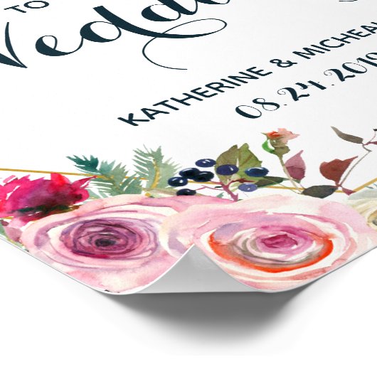 Affiche de bienvenue Mariage flush (Coin)