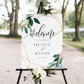 Affiche de bienvenue Mariage géométrique