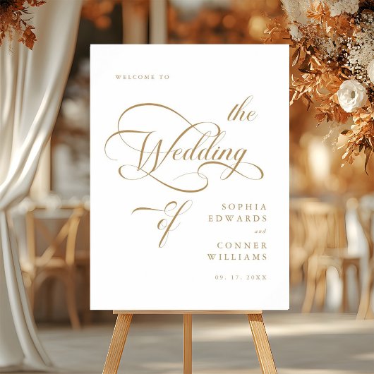 Affiche de bienvenue Mariage Gold Elegant Classy