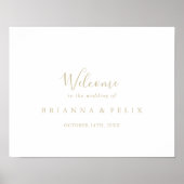 Affiche de bienvenue Mariage Gold Minimalist (Devant)