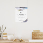 Affiche de bienvenue Mariage Gold & Navy Blue Agat (Cuisine)