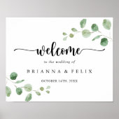 Affiche de bienvenue Mariage Green Delight Eucalyp (Devant)