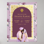 Affiche de bienvenue Mariage Lavender Floral Anand (Devant)