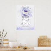 Affiche de bienvenue Mariage Lavenders et White Ro (Cuisine)