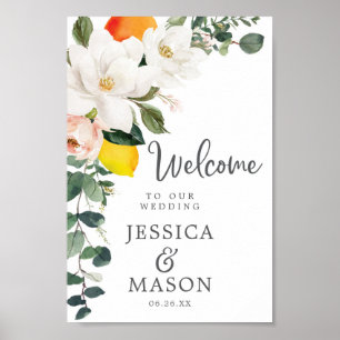Affiche de bienvenue Mariage Magnolia Citrus