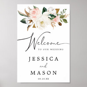 Affiche de bienvenue Mariage Magnolia Cotton