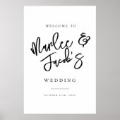 Affiche de bienvenue Mariage manuscrite moderne ch (Devant)