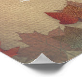 Affiche de bienvenue Mariage Maple Feuilles et Mas (Coin)