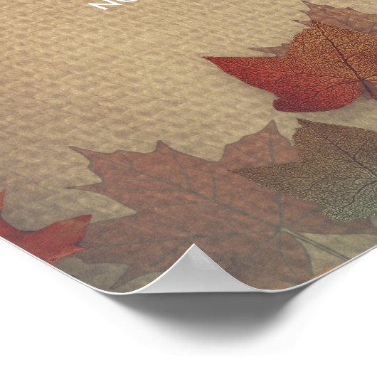 Affiche de bienvenue Mariage Maple Feuilles et Mas (Coin)