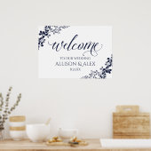 Affiche de bienvenue mariage | Marine & Dusty Blue (Cuisine)