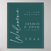 Affiche de bienvenue Mariage minimale Emerald Gree (Devant)