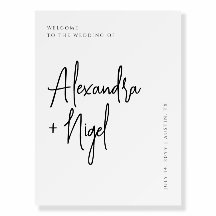 Affiche de bienvenue Mariage minimaliste classique