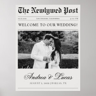Affiche de bienvenue Mariage minimaliste de style