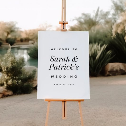 Affiche de bienvenue Mariage minimaliste moderne