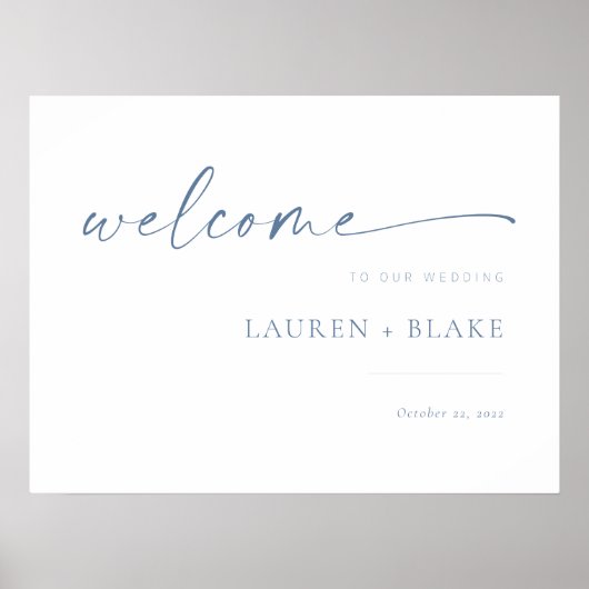 Affiche de bienvenue Mariage minimaliste moderne | (Devant)