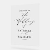 Affiche de bienvenue Mariage minimaliste noir et b (Angle)